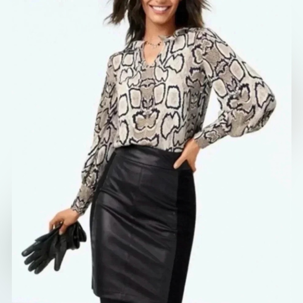 Cabi Miranda Black Leather Skirt